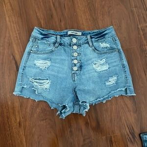 Distressed Denim Shorts